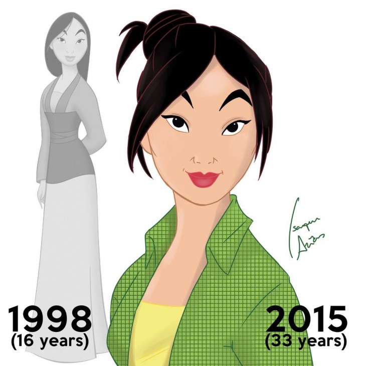 imagen de mulan a sus 33 años de edad en el 2015 