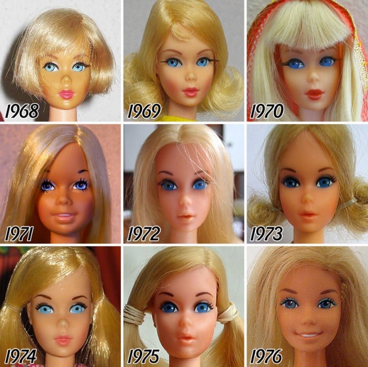 Evoliucion de la barbie a partir de 1968