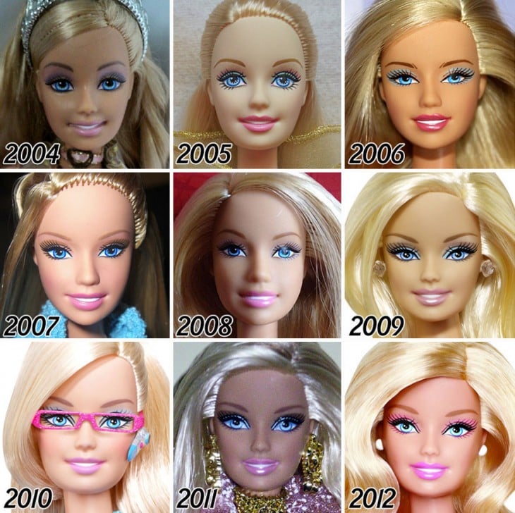 Evolución de las barbie a partir de 2004