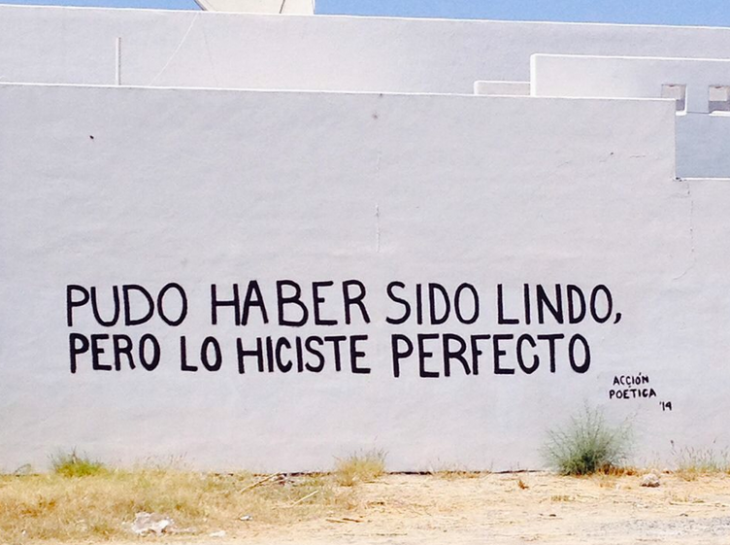 pudio haber sido lindo, pero lo hiciste perfecto, acción poética 