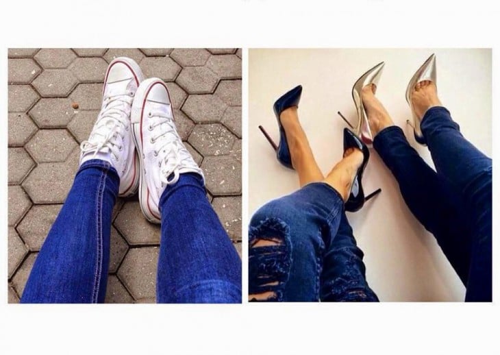 la diferencia entre mujeres tacones