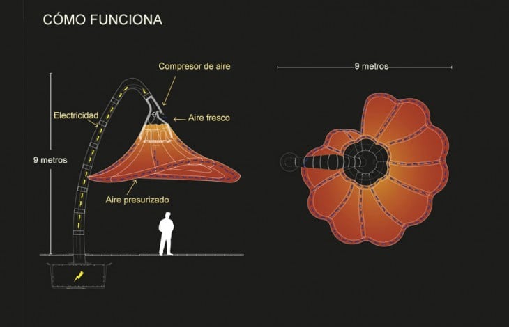 imagen que explica como funcionan las lámparas de flores en Jerusalén 