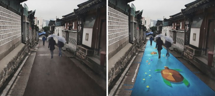 MURALES DE PINTURA MAGICOS QUE SOLO SON VISIBLES CON EL AGUA