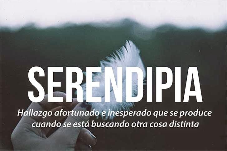 foto de una mano sosteniendo una pluma que define la palabra serendipia 