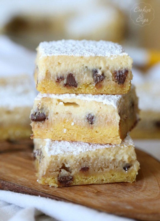 Gooey bares con masa para galletas de mantequilla y chispas de chocolate