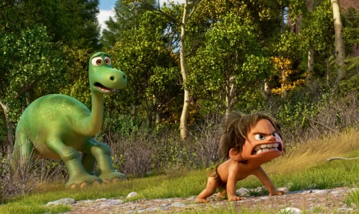 fotografía que muestra dos personajes de la película The Good Dinosaur
