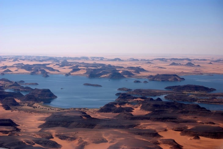 Lago Nasser, cuenca media del Río Nilo al sur de Egipto