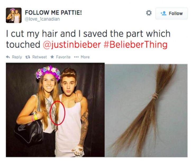 fan de justin se corta el cabello que rozo alguna parte del cantante