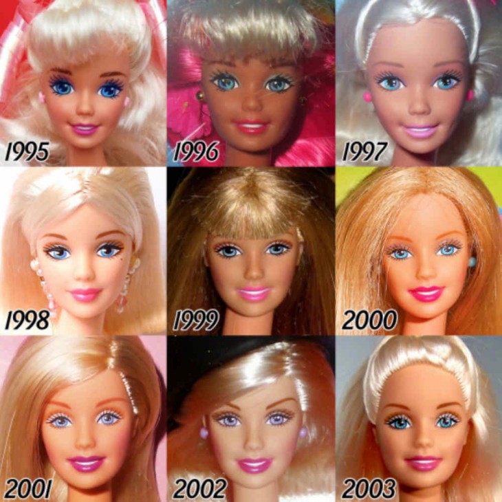 Evolución de la barbie de 1995