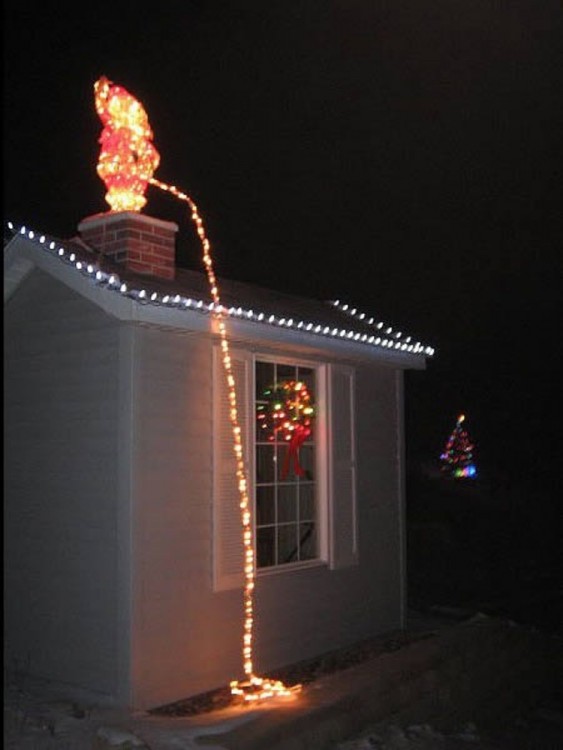 santa claus orinando la puerta de entrada