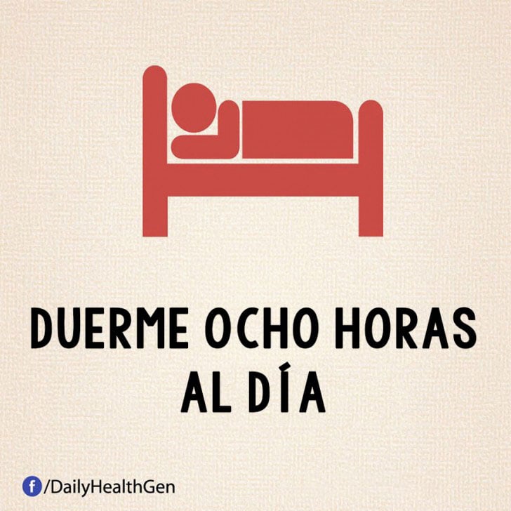 duerme ocho horas diarias