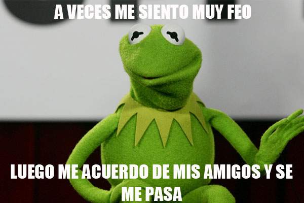 meme rana rene. A veces me siento muy feo pero luego veo a mis amigos y se me pasa