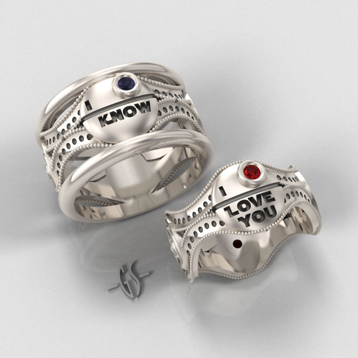 anillos con zafiros y rubies de Star Wars