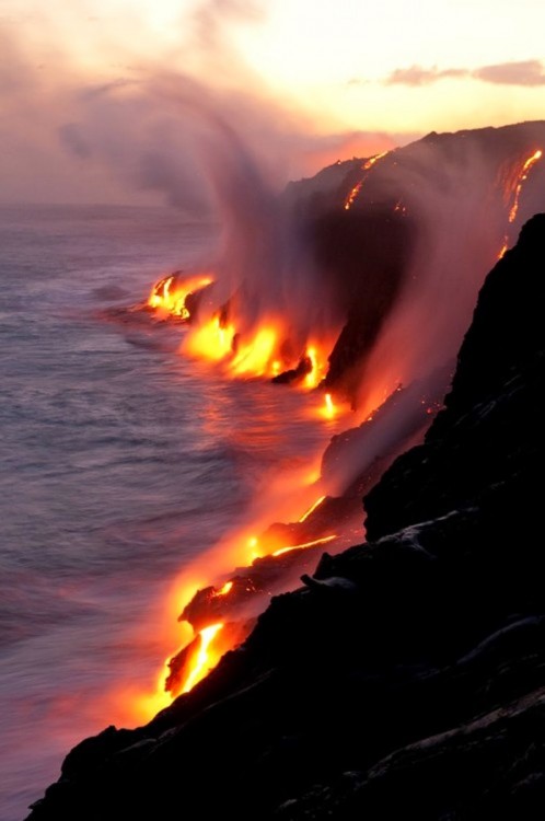 después de una erupción la lava fue a parar al mar