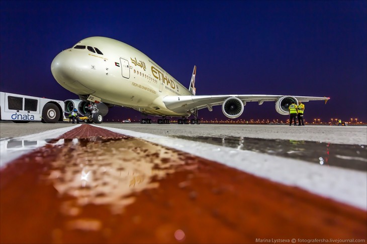 Avión A380 en la aerolínea Etihad Airways
