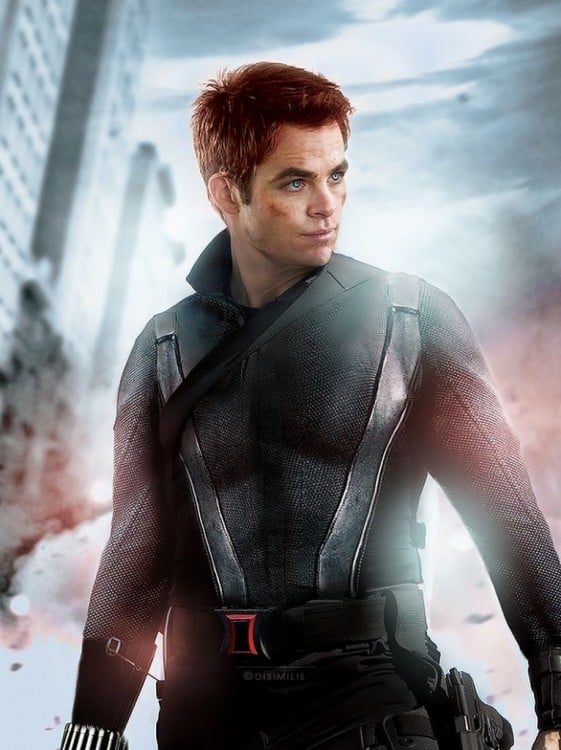 Chris Pine como La Viuda Negra 