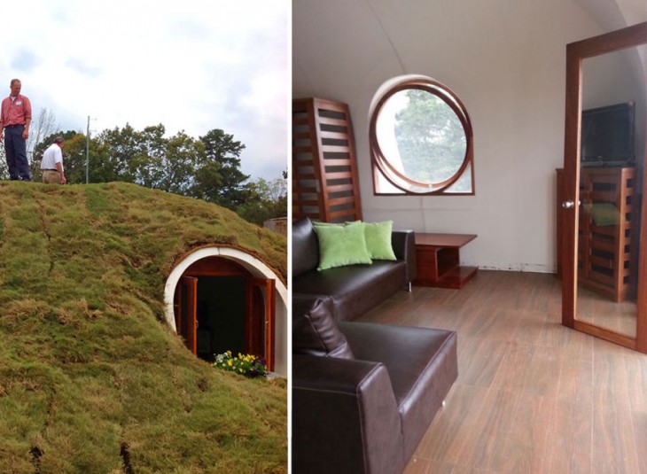 estructura por dentro y por fuera de las casas prefabricadas al estilo 'hobbit' 