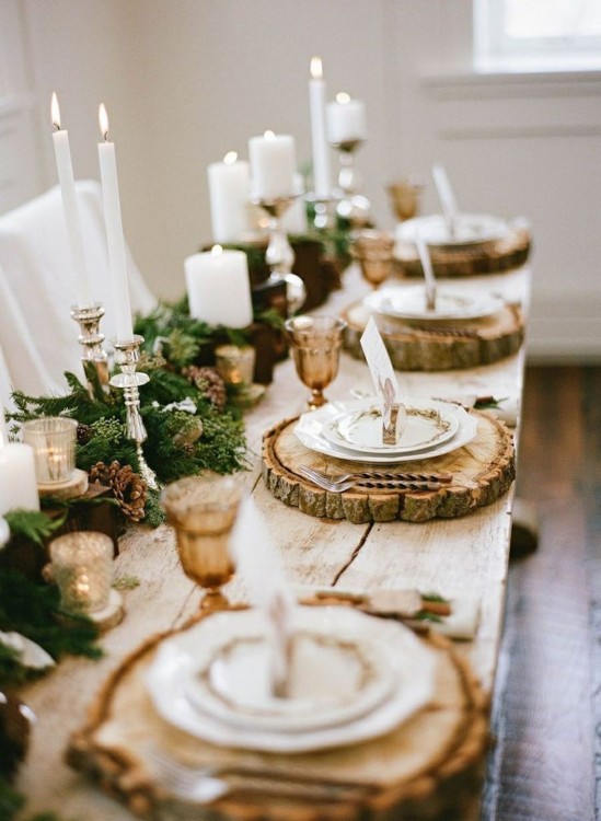 decoración de una mesa en navidad 