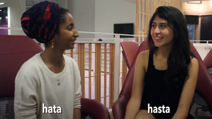 Protagonistas del vídeo de la similitud entre el idioma árabe y el español 