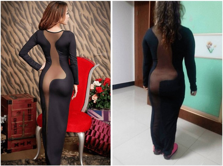 Expectativa Realidad. Vestido de noche semidesnudo.China