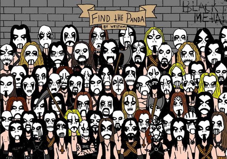 Encuentra al oso panda escondido entre esta banda de Heavy Metal 