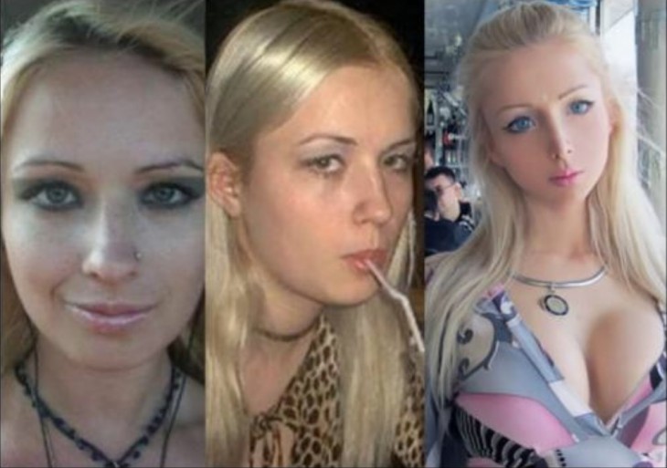 evolución de la cara de Valeria Lukyanova antes de convertirse en la 'barbie humana' 