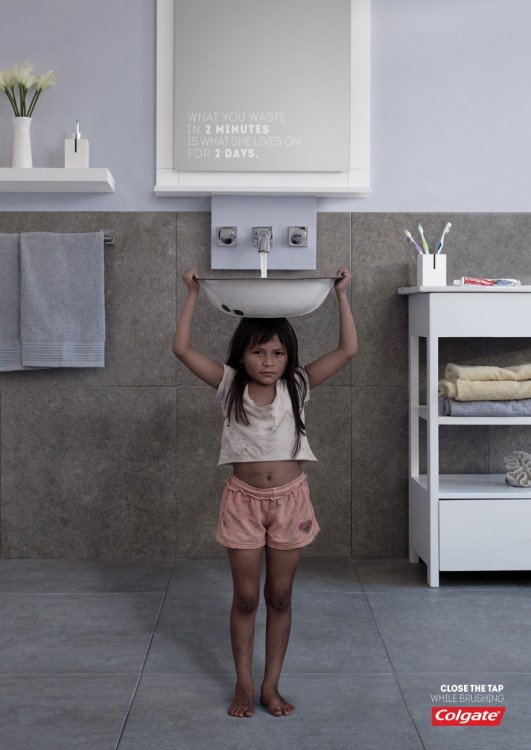 Publicidad para conscientizar en cuanto al uso del agua 