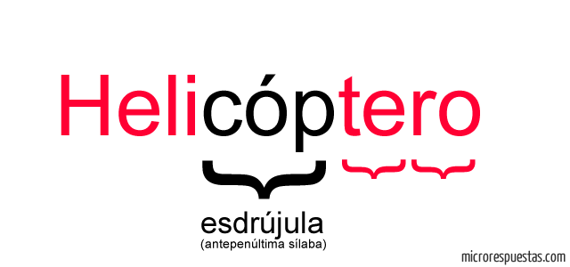 palabra Helicóptero ejemplo de una palabra esdrújula 