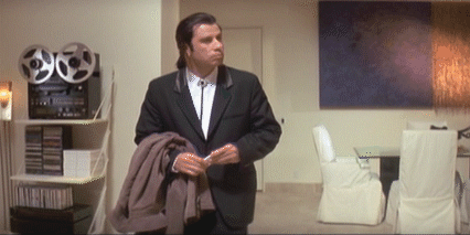 Gif de John Travolta en la película "Pulp Fiction" 