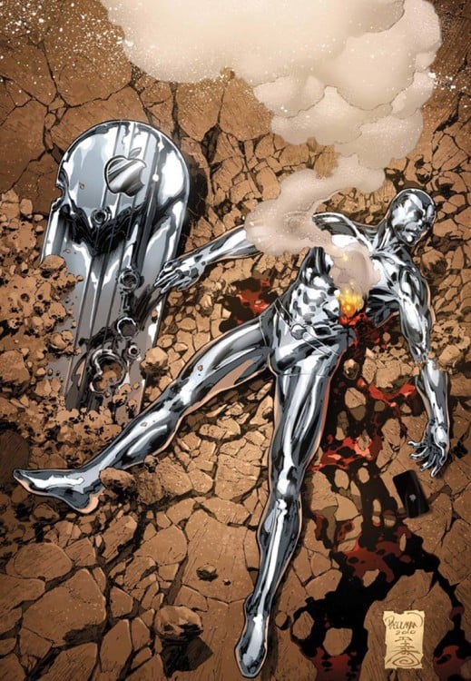 The Silver Surfer patrocinado por la marca Apple