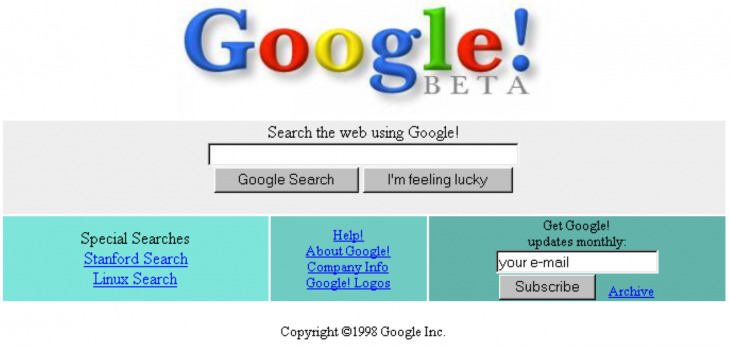 asi se veia google 1998