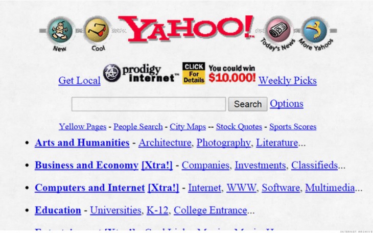 asi se veia yahoo en 1995