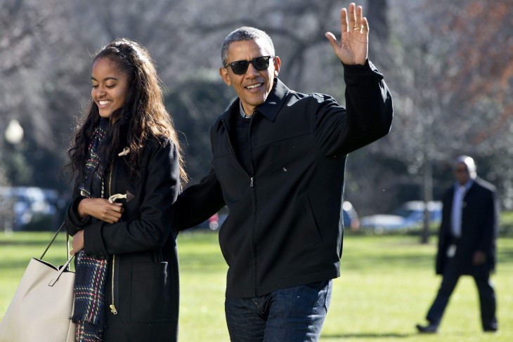 barack Obama con su hija malia