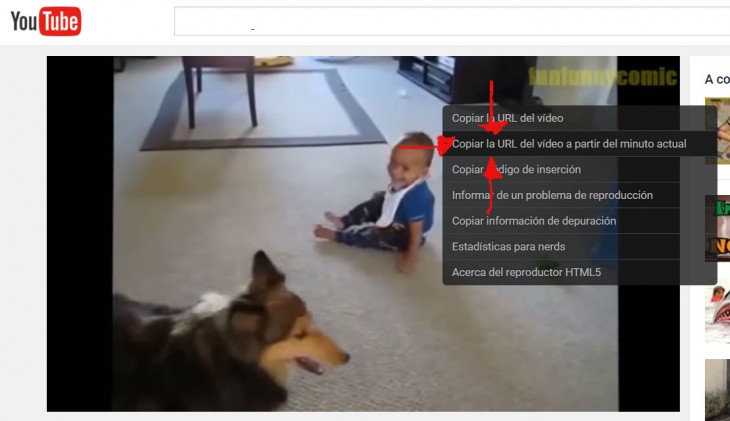 como compartir un video de youtube a partir de l minuto actual