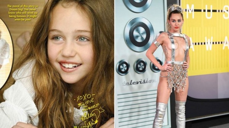 Miley cyrus antes y después de sus comienzos