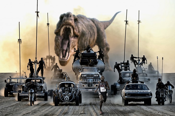 a los corredores y a los de mad max los persigue un t rex