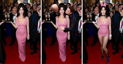 Katy Perry sirviendo champán en los Golden Globes