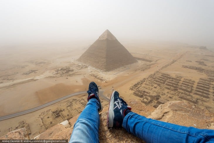 Vista desde la gran pirámide Giza, Egipto