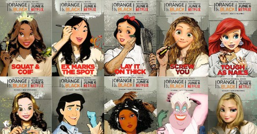 Disney Princesses Put Behind Bars in Orange Is the New Black Art