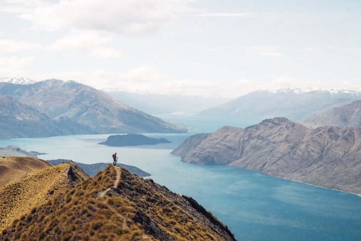 Vista al lago Wanaka, Nueva Zelanda 