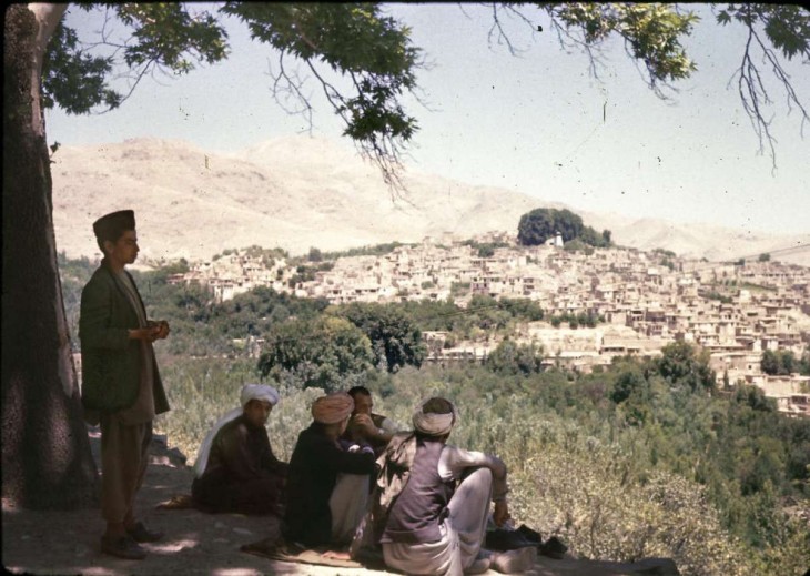 Afganos debajo de un árbol en 1960 