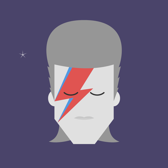 gif en donde le dan las gracias a David Bowie por sus canciones