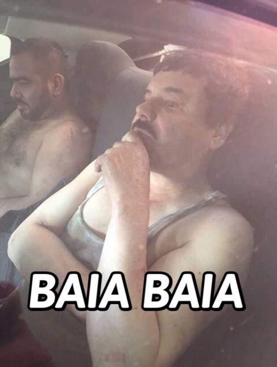 Meme de la recaptura de el chapo con la frase baia baia 