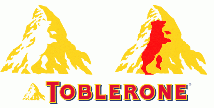 Oso escondido dentro del logotipo de la empresa Toblerone