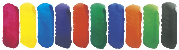 tiras de diferentes colores primarios y secundarios 