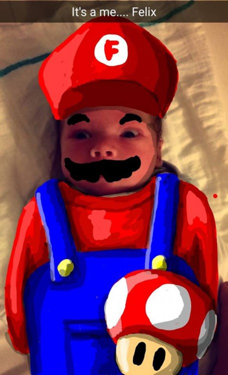 niño snapeado de mario bross