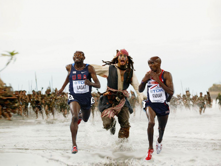 corriendo con jack sparrow