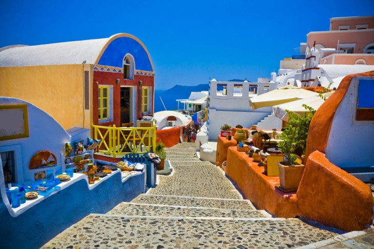 CALLES EMPEDRADAS DE SANTORINI