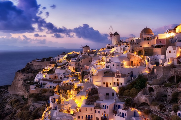 SANTORINI DURANTE LA NOCHE