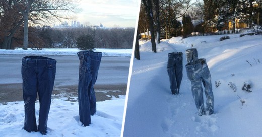 Pantalones congelados en Minnesota